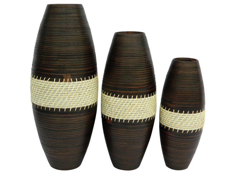 Bamboo decorative floor vases